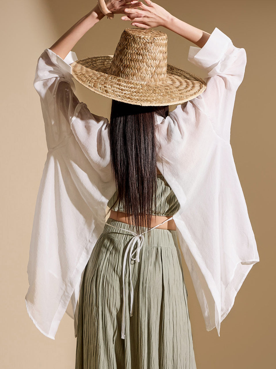 S645 后开衩透视衬衫