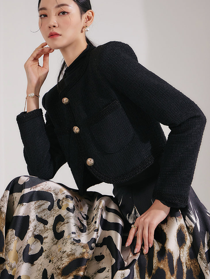 J1770 粗花呢短款夹克