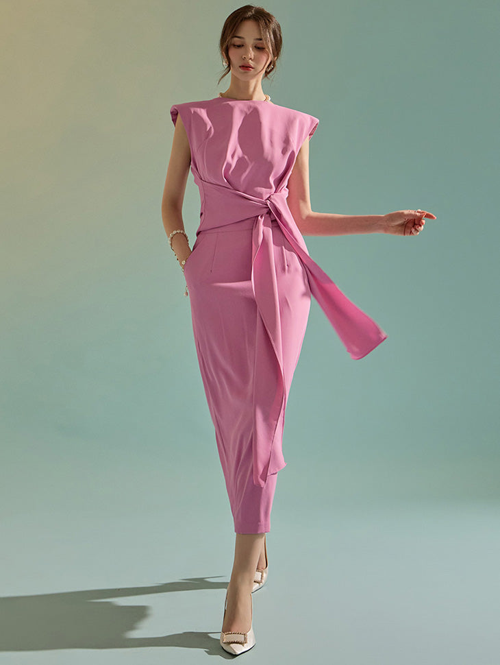 TP1634 吊带无袖衬衫两件套