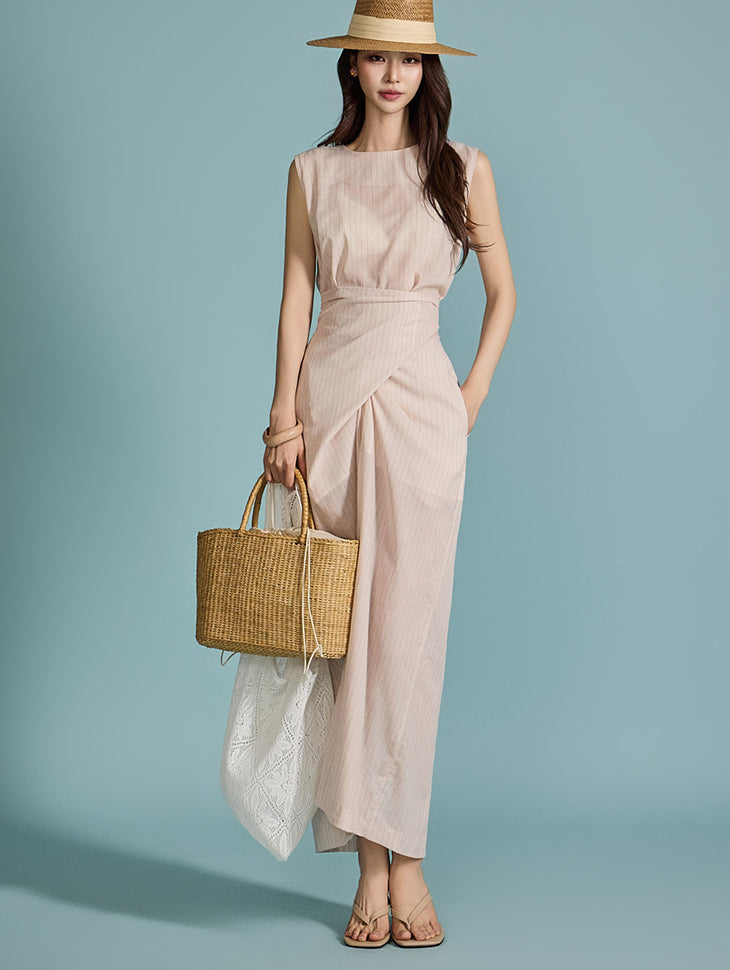 D5053 リネンツイストディテールドレス