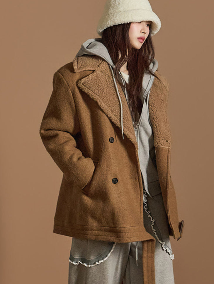 J2557 ベルト付きキルティングコート