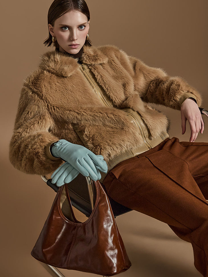 J2520 毛皮拉链夹克