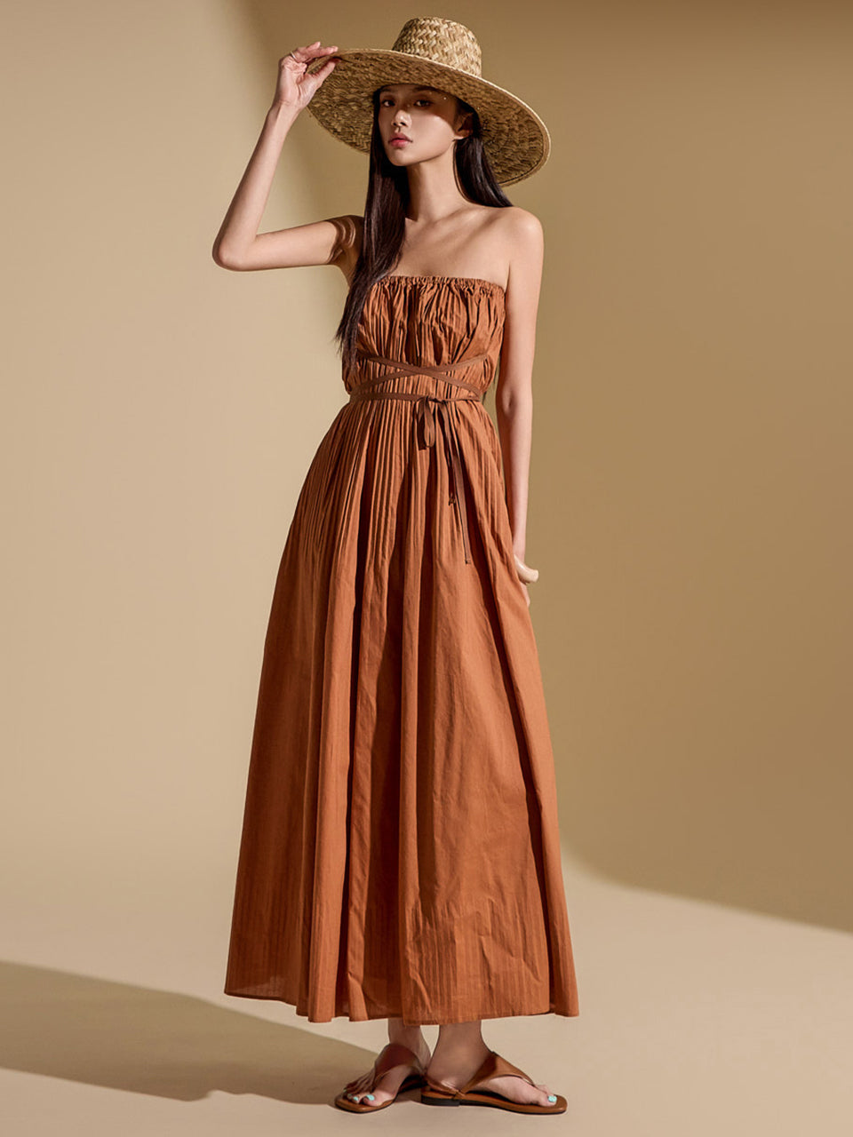 D5044 抹胸吊带连衣裙