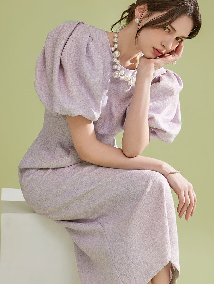 D4909 Puff Sleeve Dress