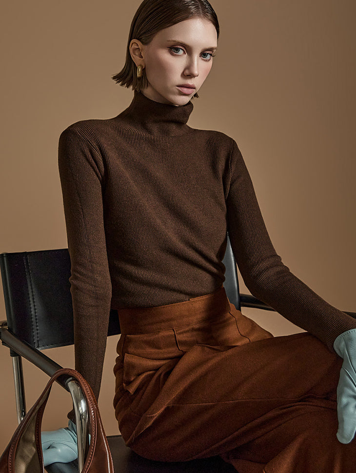 E3641 高领修身上衣