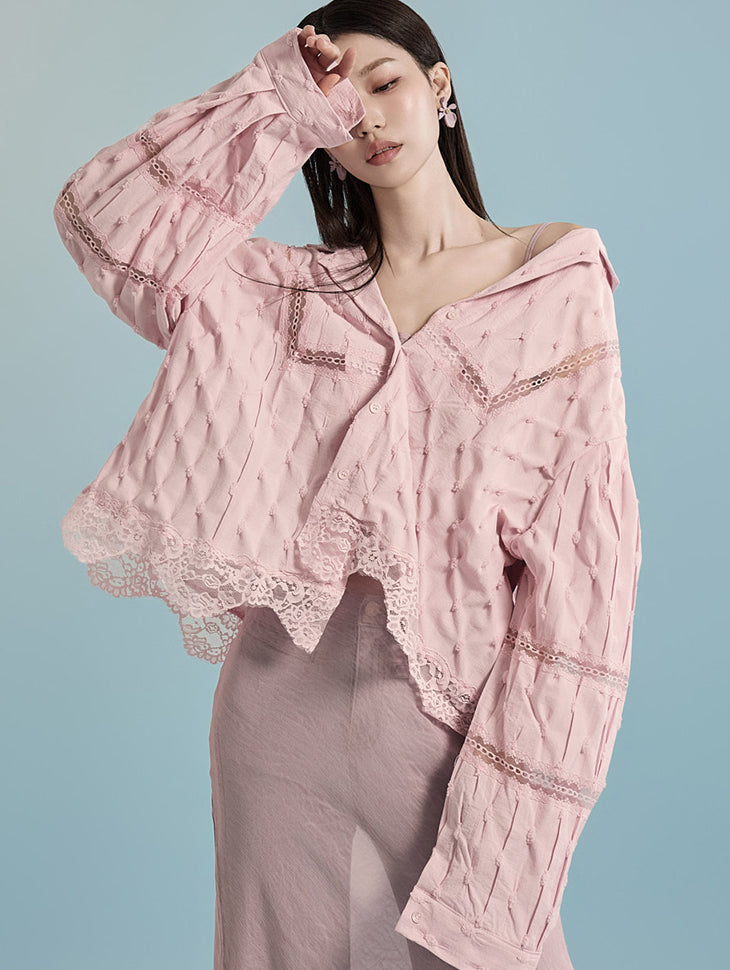 B2930 アイレットレースブラウス