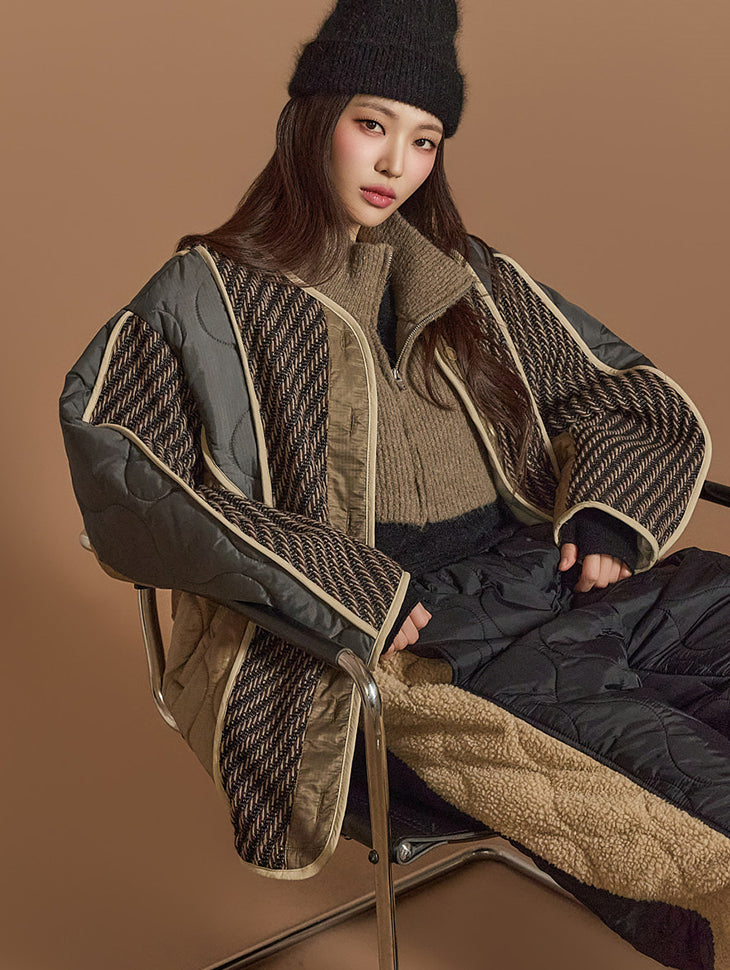 J2559 キルティングミックスジャンパー