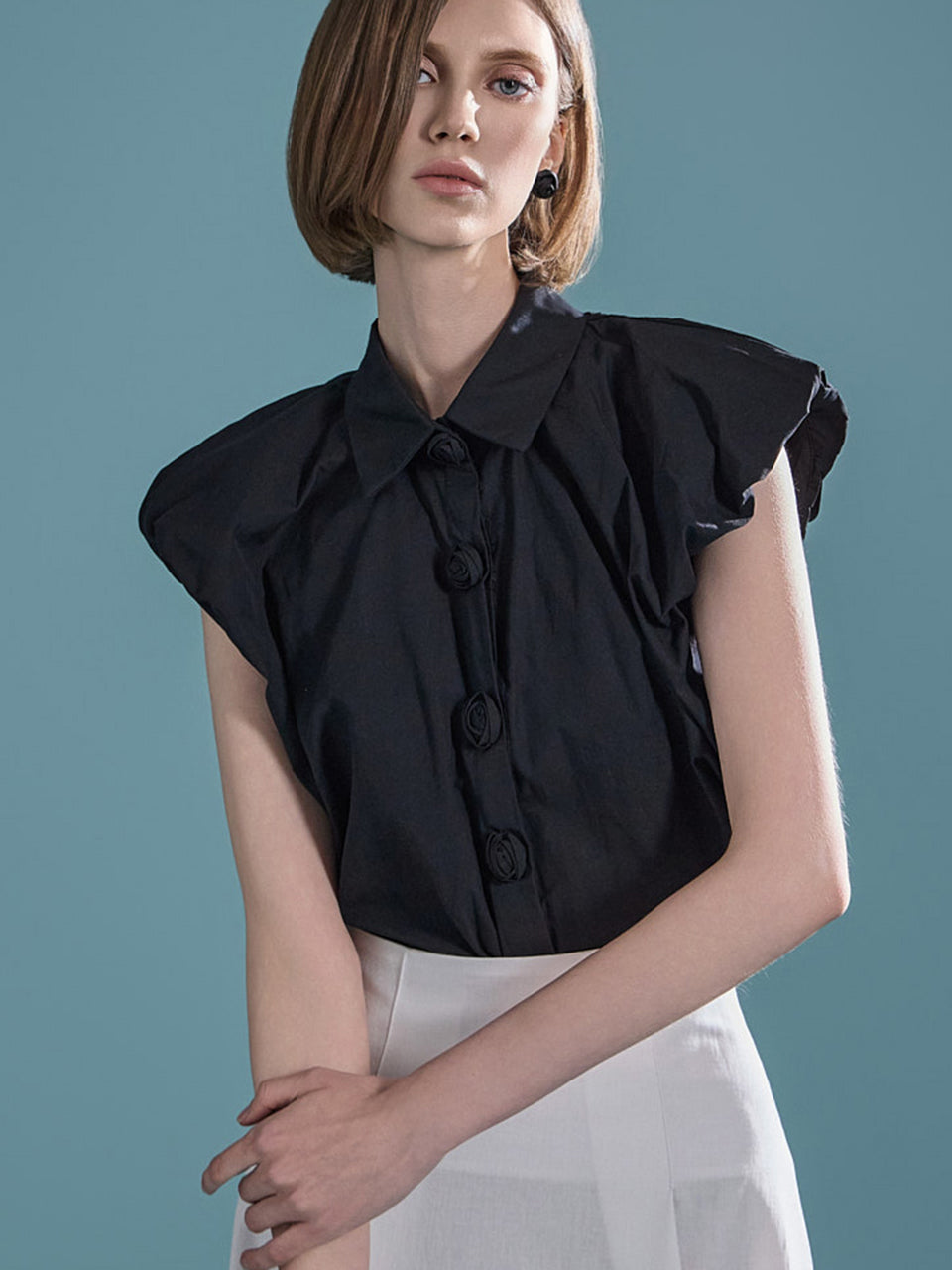 S641 Rose Button Shirt