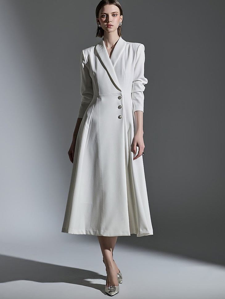 D4915 立方 A 字中长连衣裙