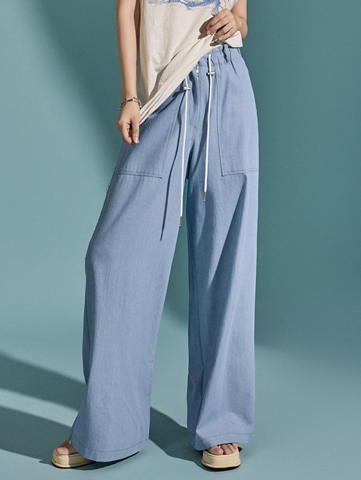 P3191 ドローストリングデニムパンツ