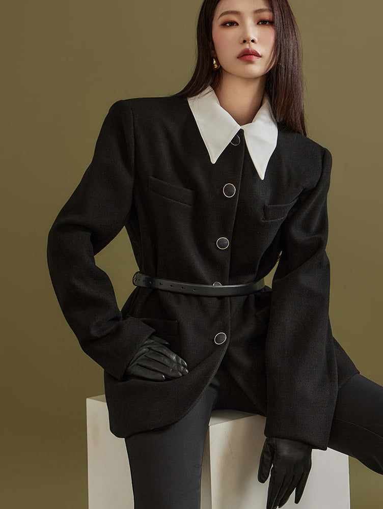 J2068 襟付きキルティングジャケット