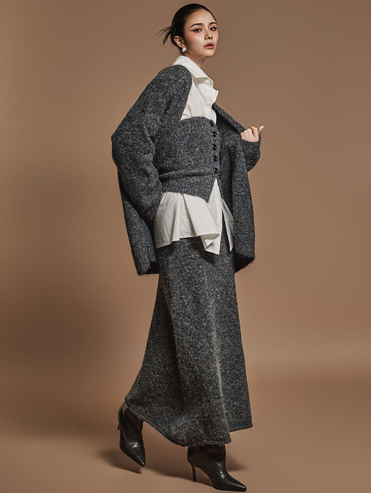 D5121 ニットカーディガン スリーピース