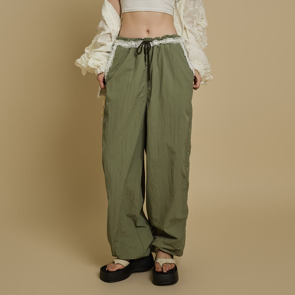 P3455 蕾丝慢跑裤