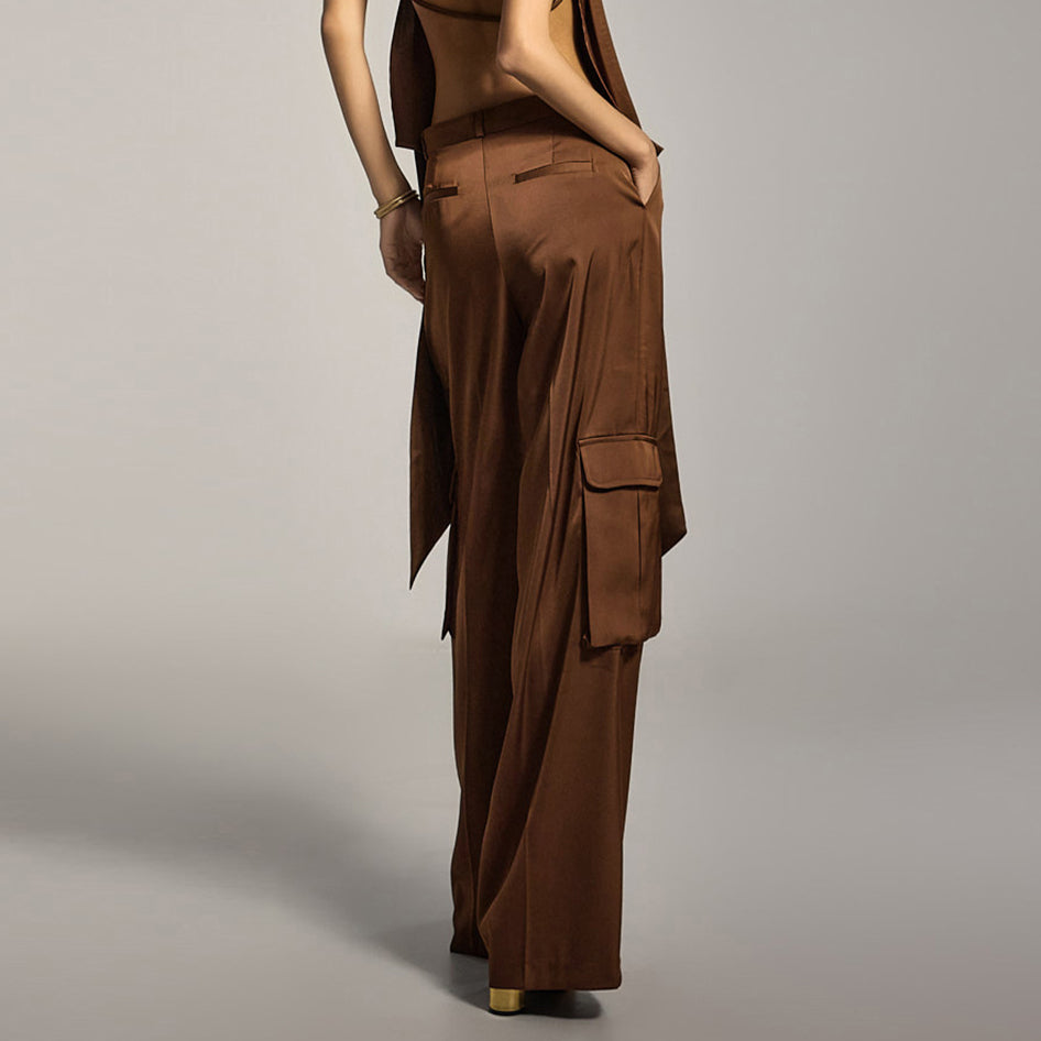 P3492 缎面工装裤