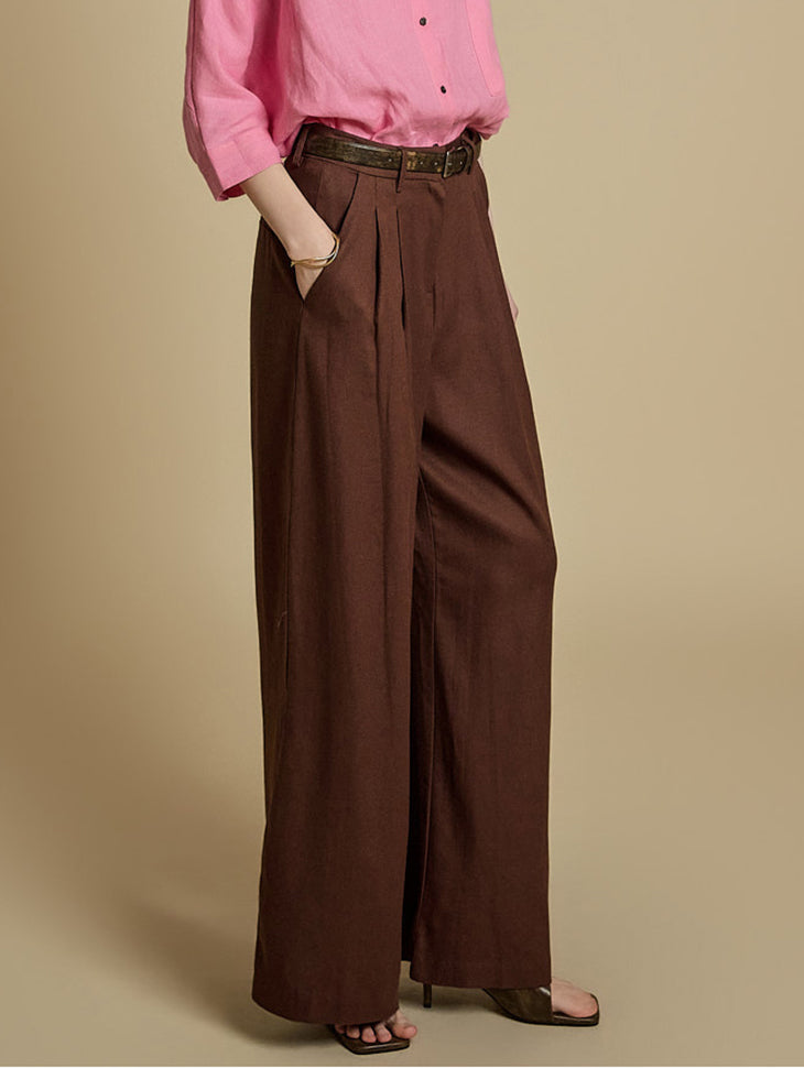 P3511 リネンピンタックスラックス