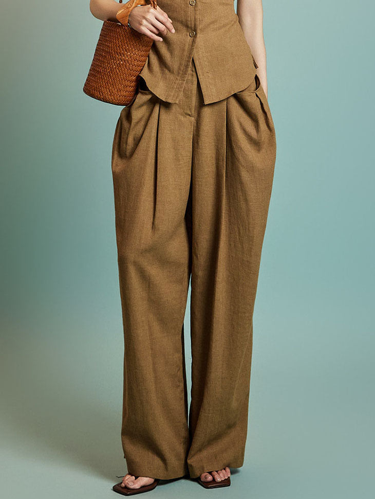 P3564 ピンタックリネンパンツ