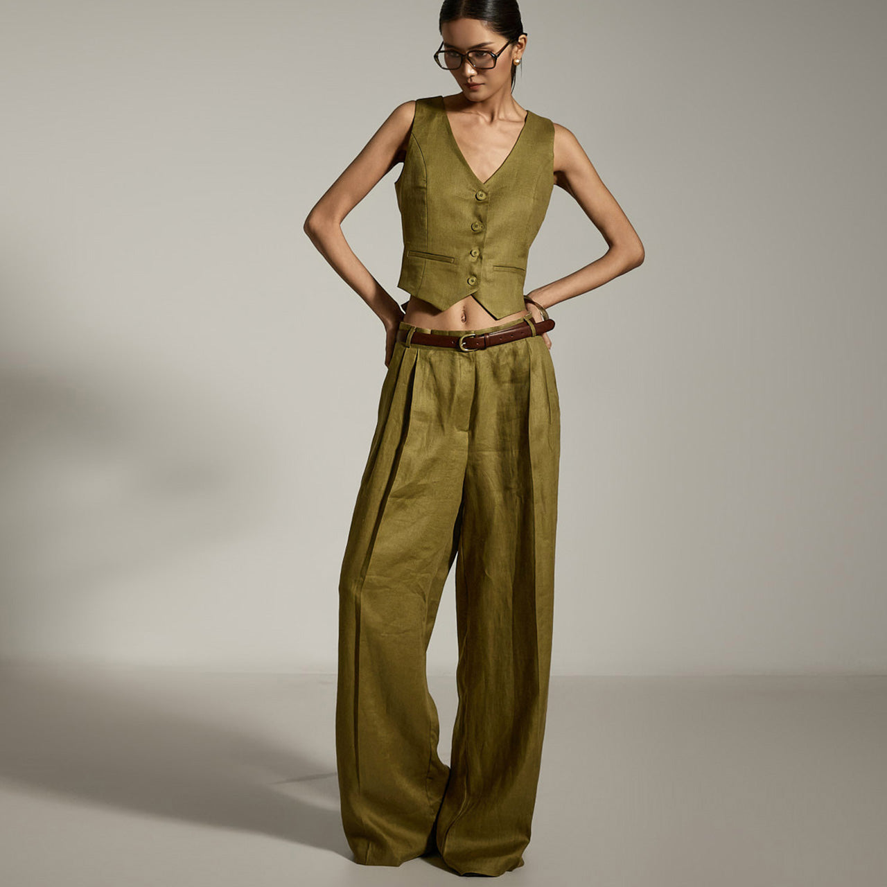 P3580 リネンレースパンツ