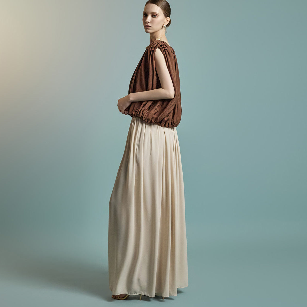 P3616 Shirring Wide Pants