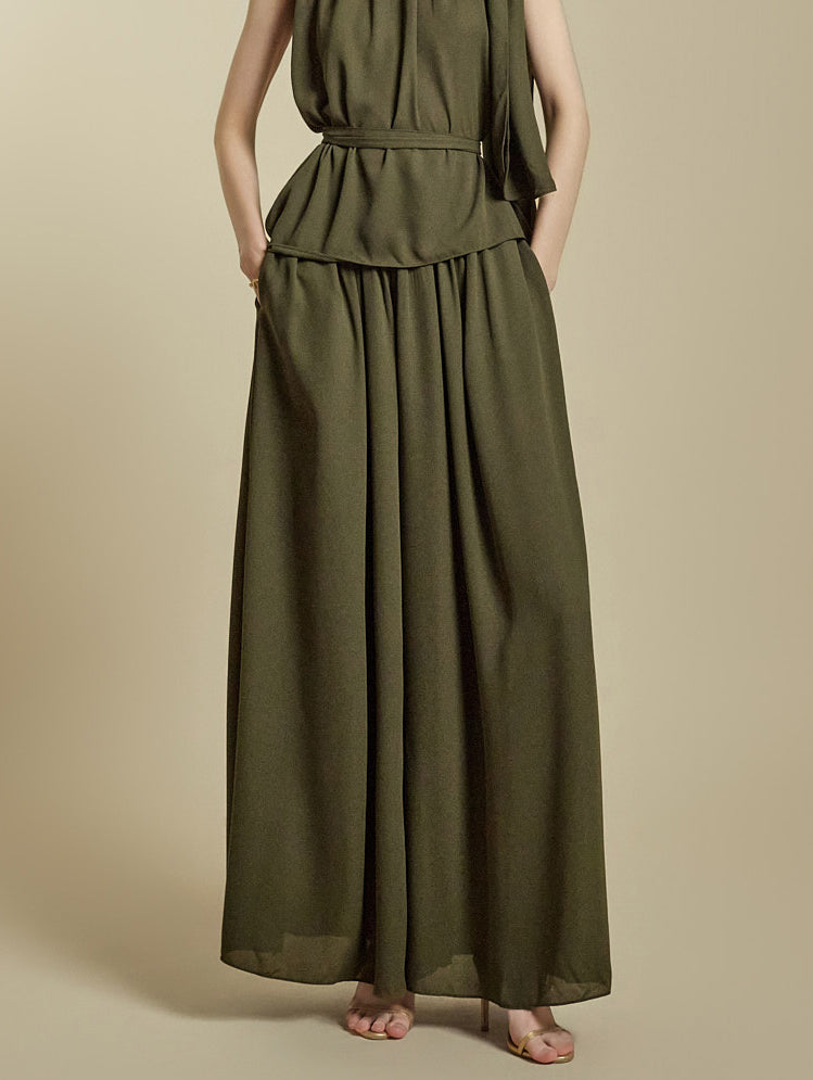 P3616 Shirring Wide Pants