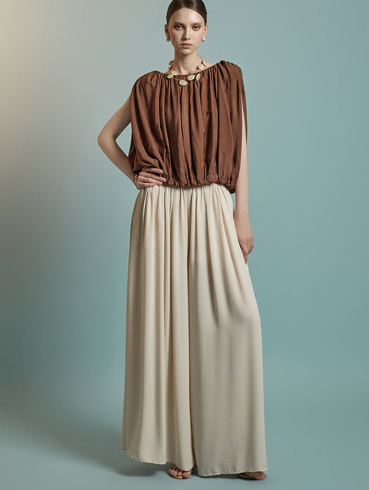 P3616 Shirring Wide Pants