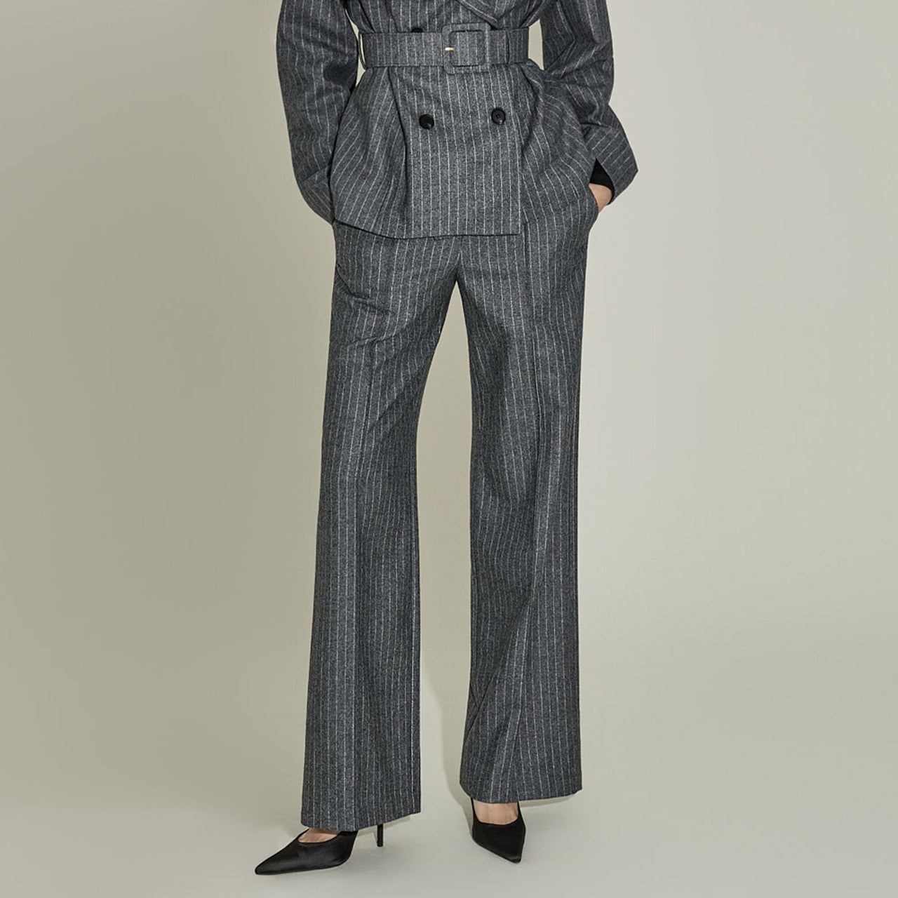 P3686 Striped Wool Slacks