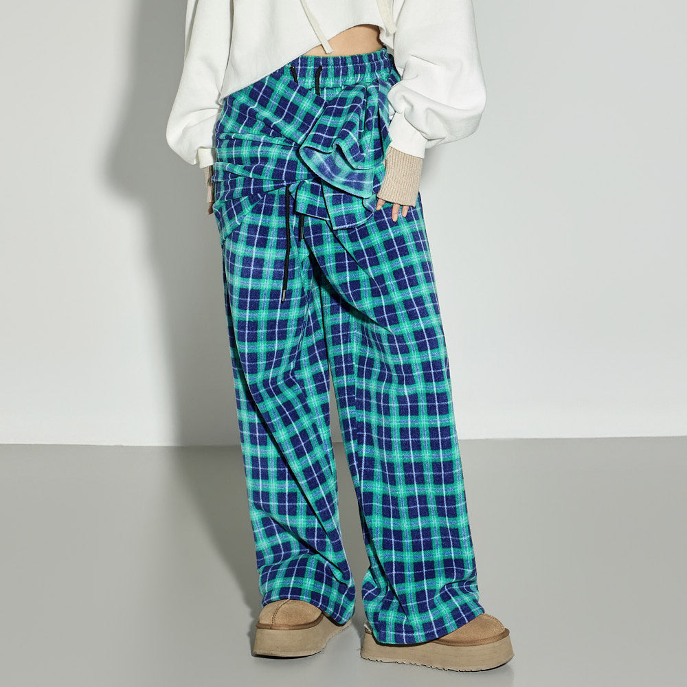 P3726 Checked Muffler Set Pants