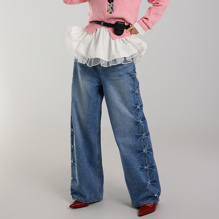 PJ564 Heart Studded Jeans