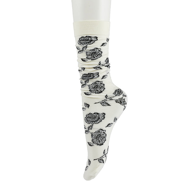 RE-336 花朵图案及膝袜