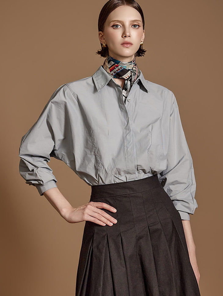 S680 褶裥宽松衬衫