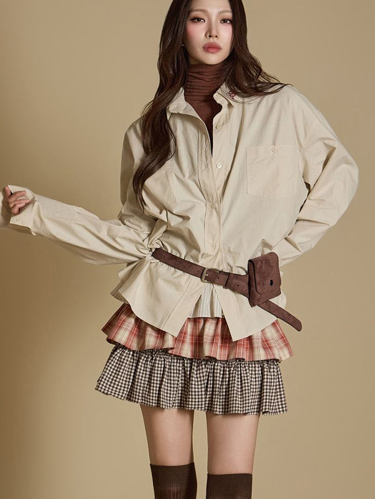 S719 刺绣口袋衬衫