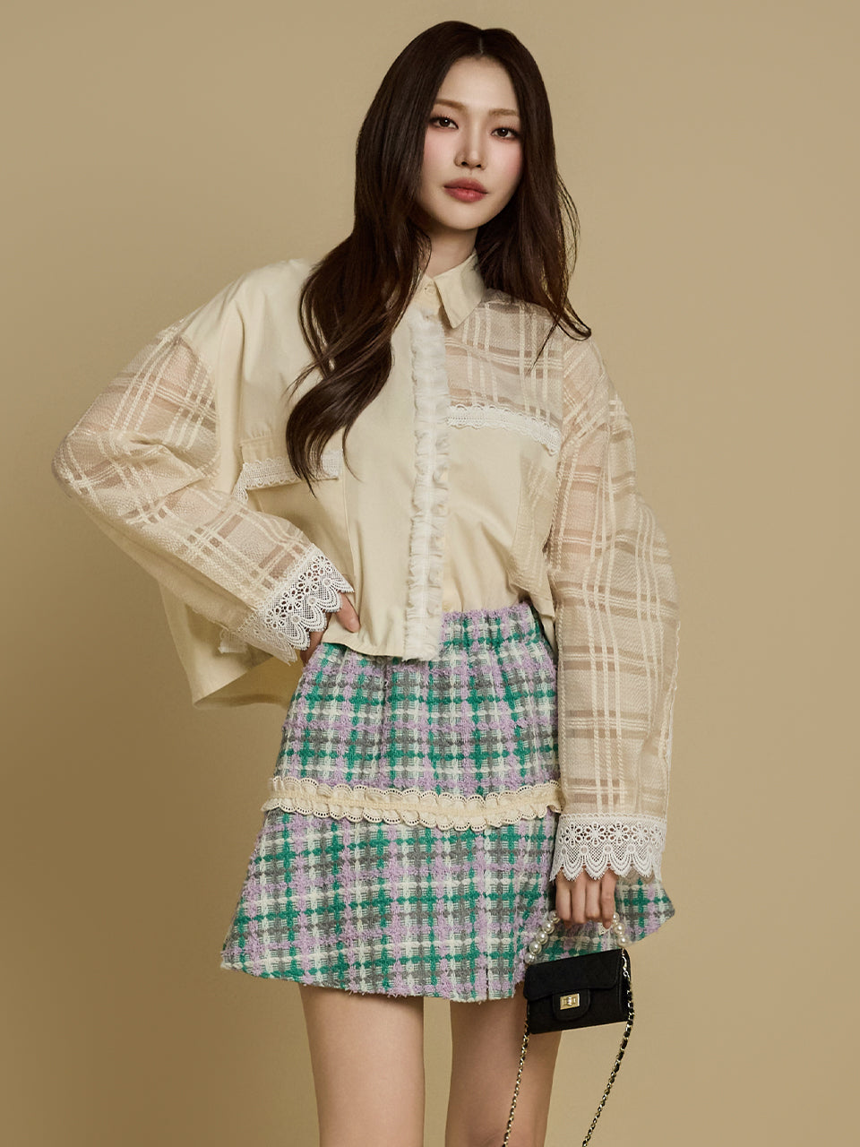 S746 透视撞色衬衫