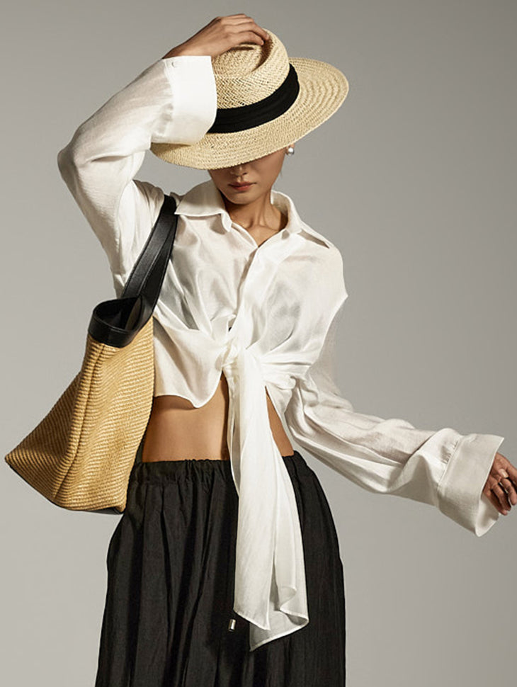 S771 Asymmetric Wrap Shirts