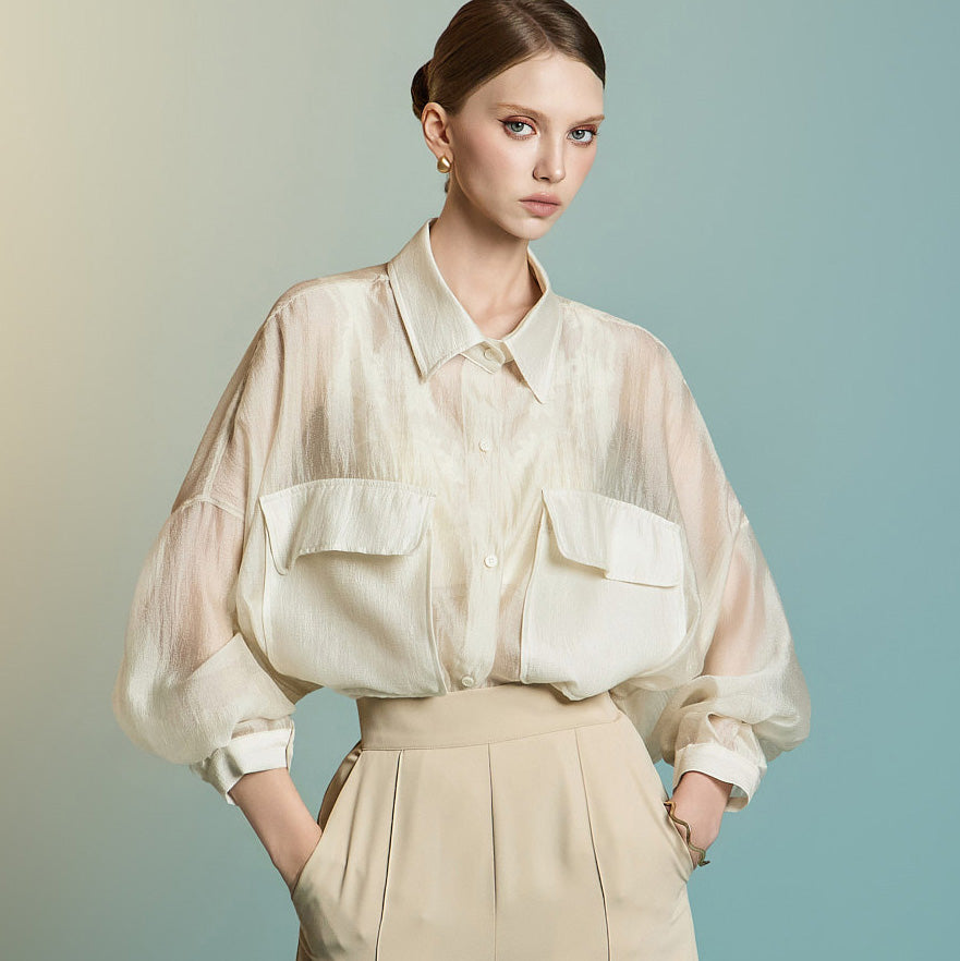 S775 シアーオーバーサイズシャツ