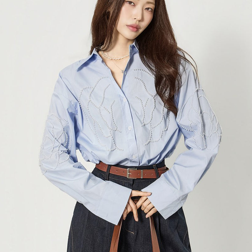 S859 Pearl Flower Shirts