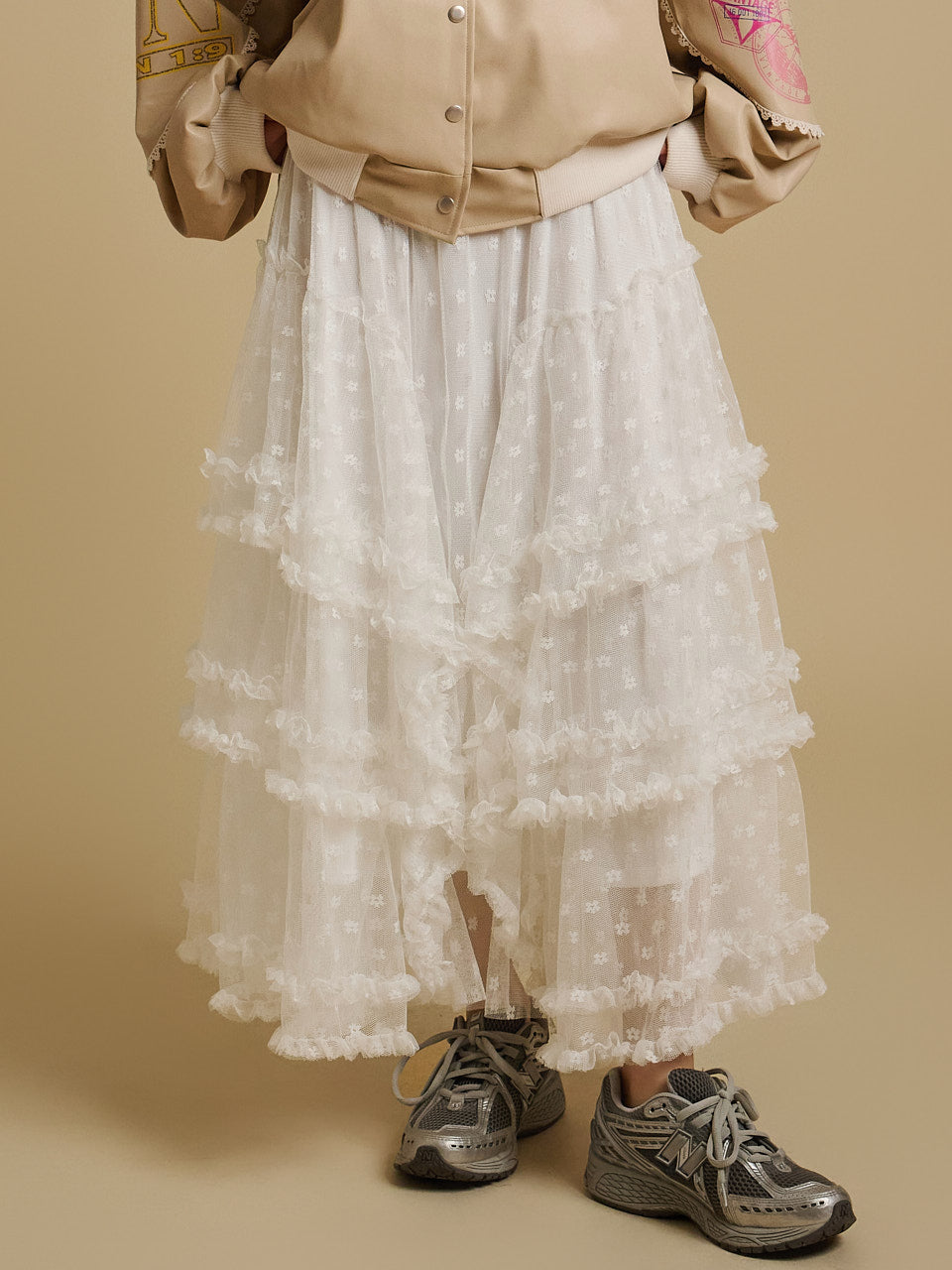 SK2929 荷叶边蕾丝裙