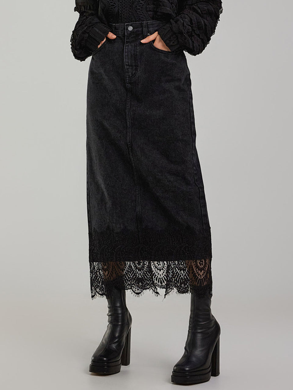 SK2950 レースデニムスカート