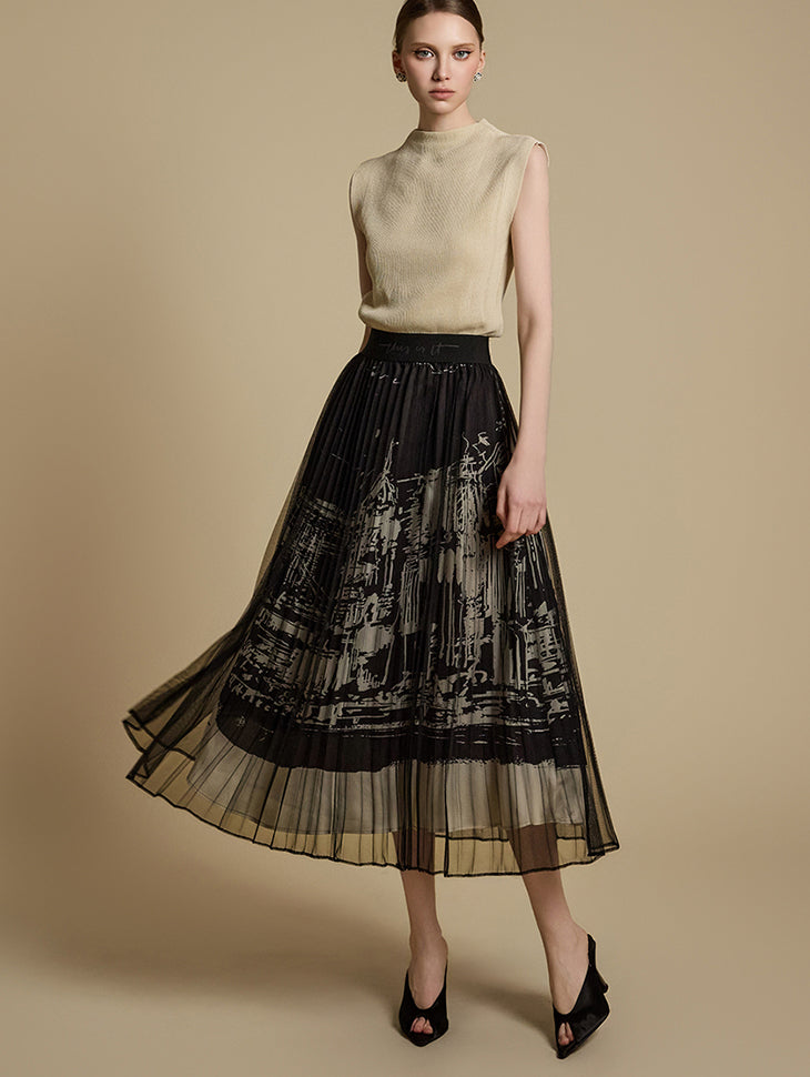 SK2983 プリントプリーツスカート