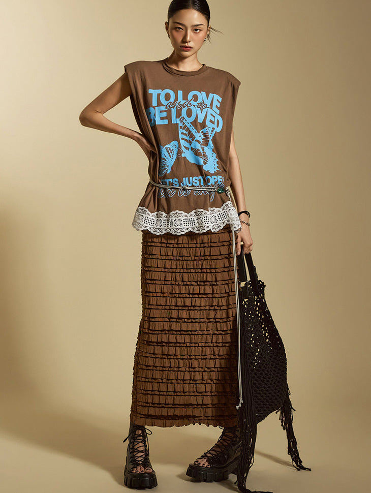 SK3010 Frill Long Skirt