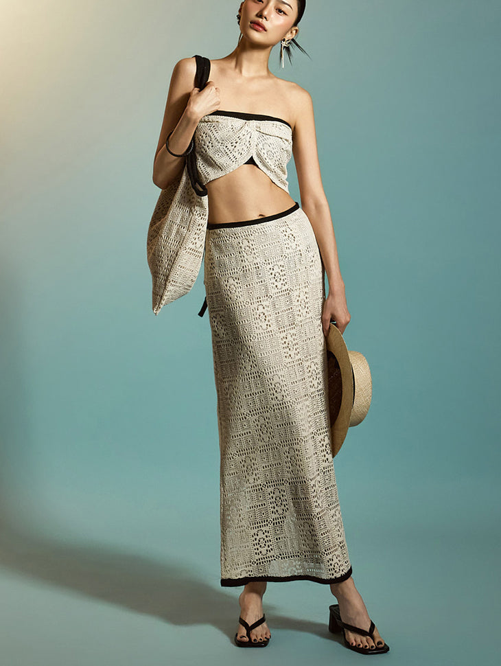 SK3012 Eyelet Knit Skirt