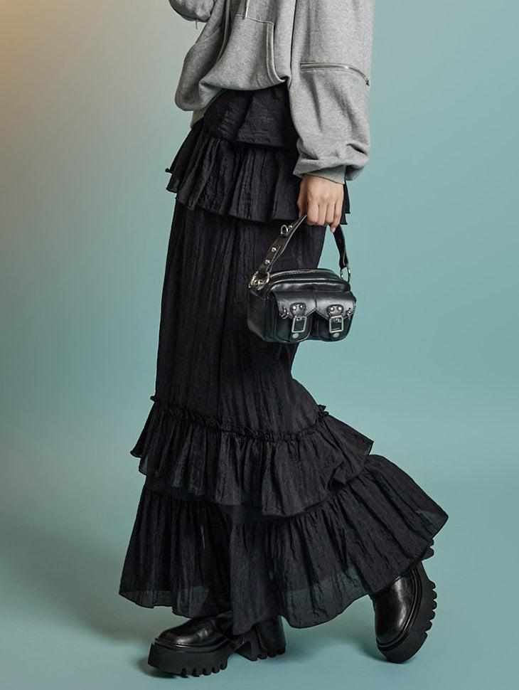 SK3019 荷叶边层叠半身裙