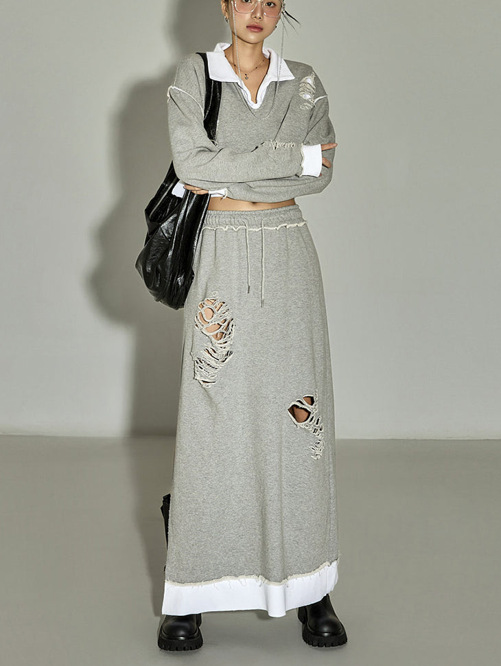 SK3055 Color Block Skirt