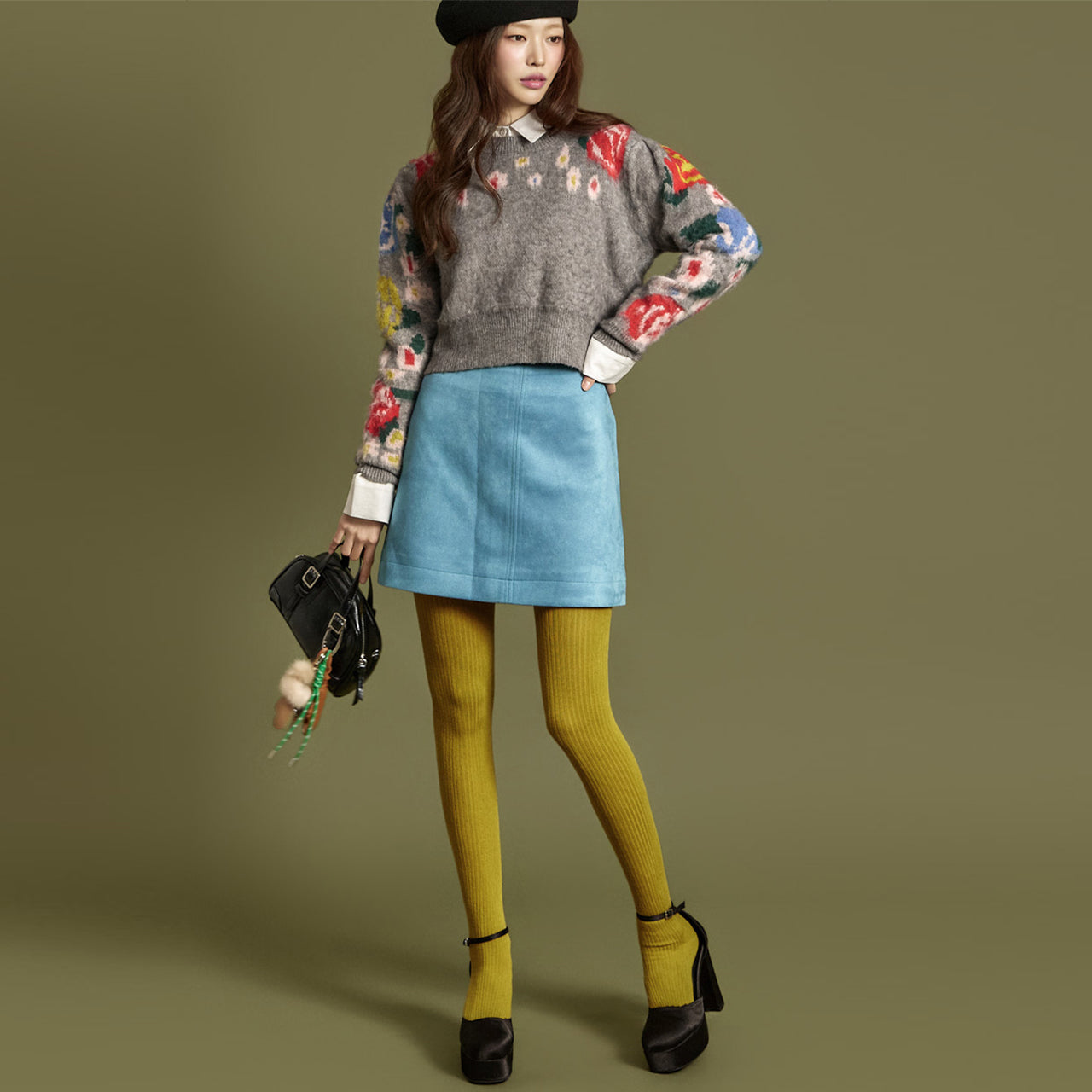 SK3097 Suede Mini Skirt