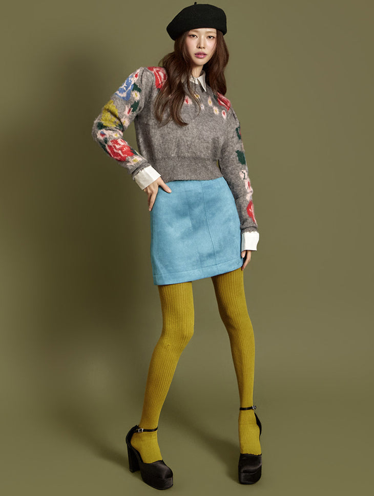 SK3097 Suede Mini Skirt