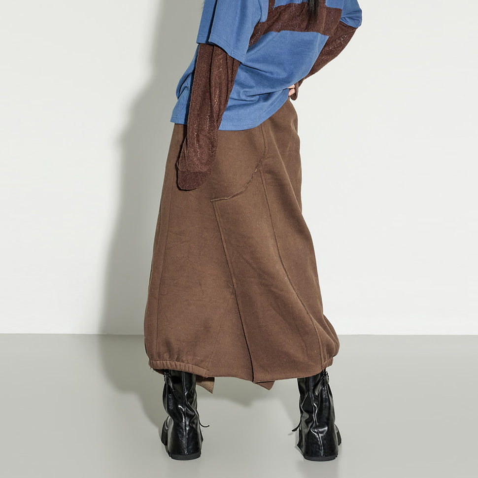 SK3138 Asymmetric Fleece Skirt