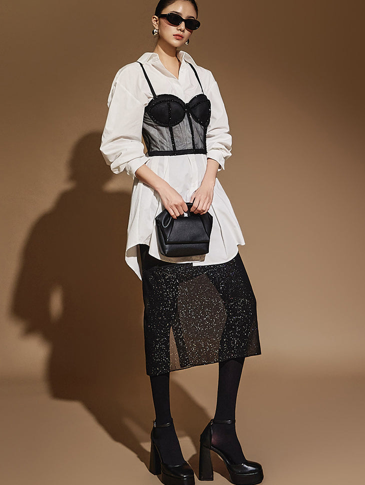 SK9207 闪亮修身裙