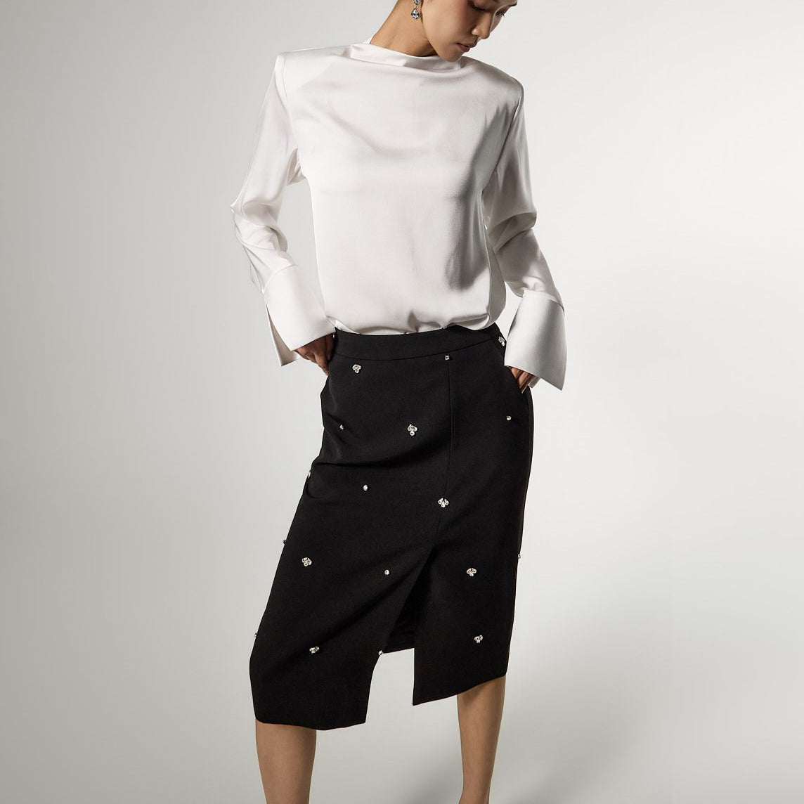 SK9295 フラワービーズスカート