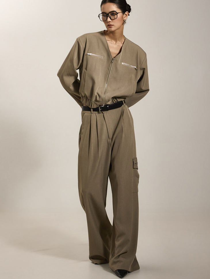 TP2067 クロップドジャケット&パンツセット