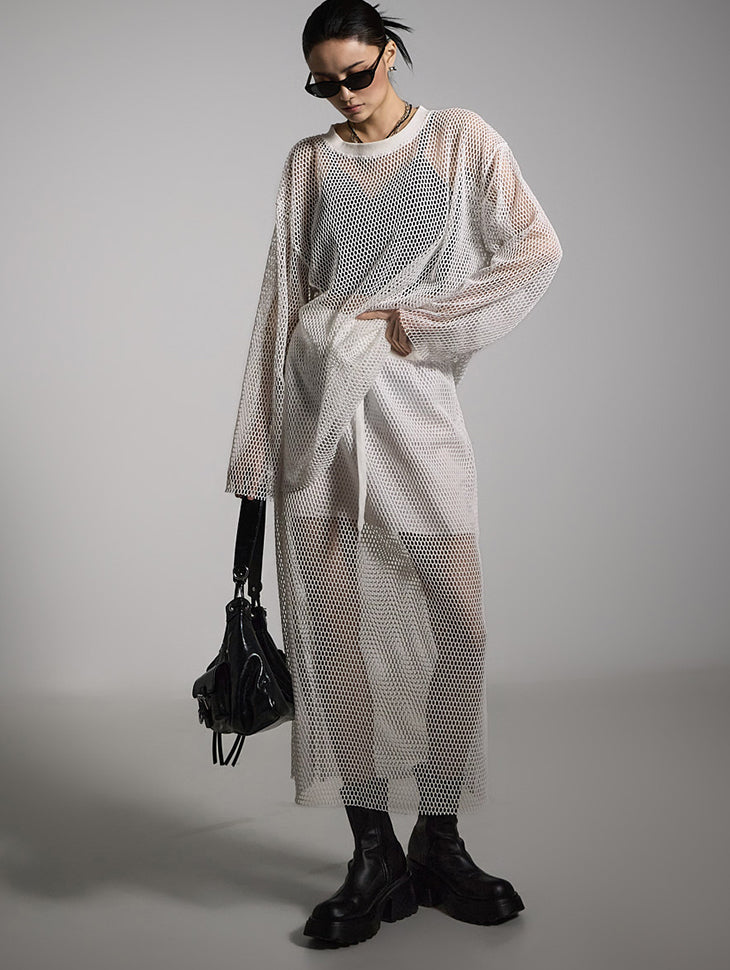 TP2086 ネットトップス&スカートセット