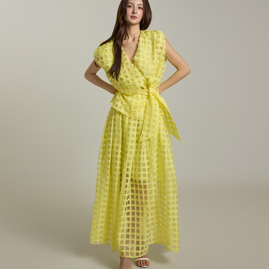 TP2102 オーガンザブラウス&スカートセット