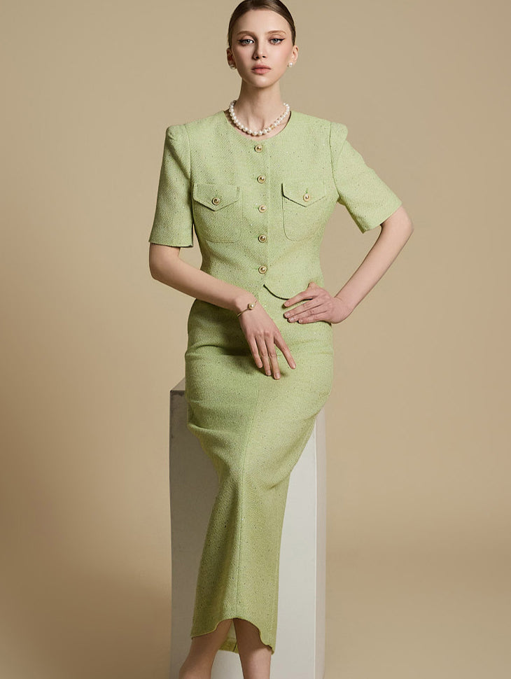 TP2119 ツイードジャケット&スカートセット